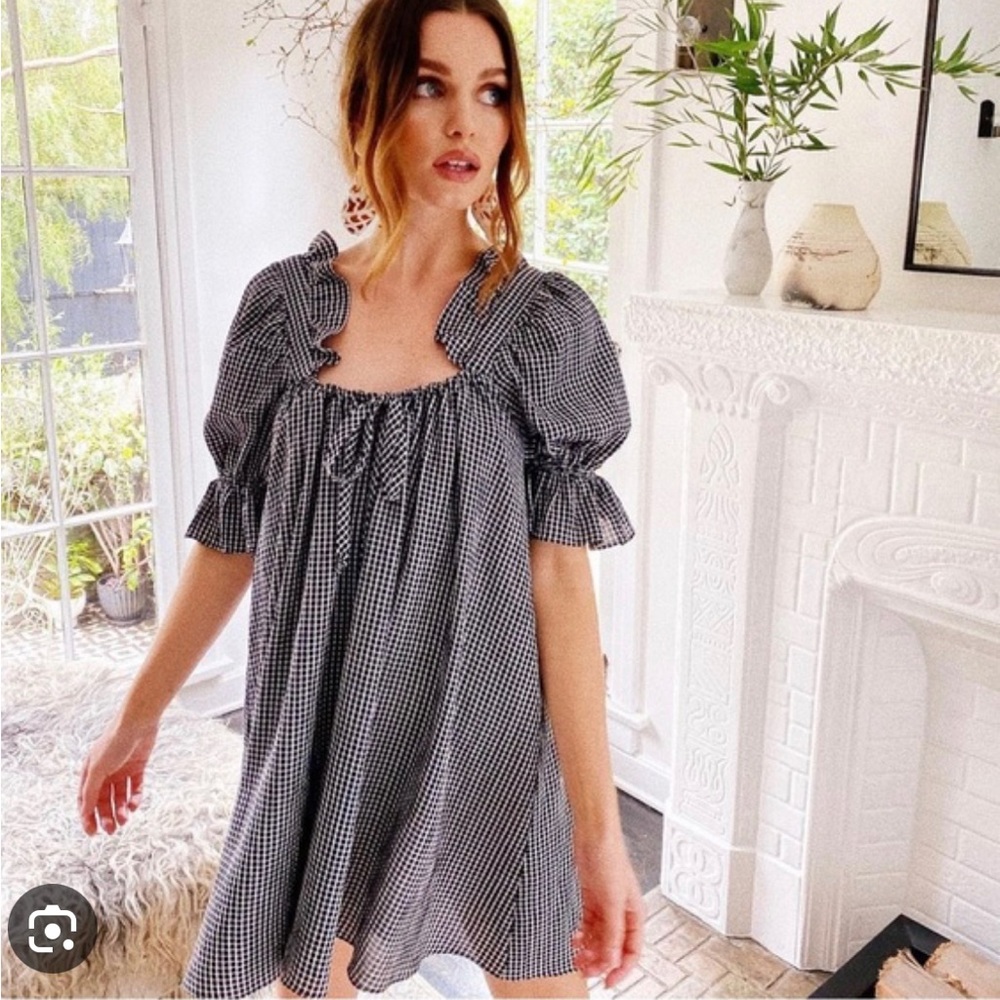 STONE COLD FOX PINK PINSTRIPE BABY DOLL DRESS